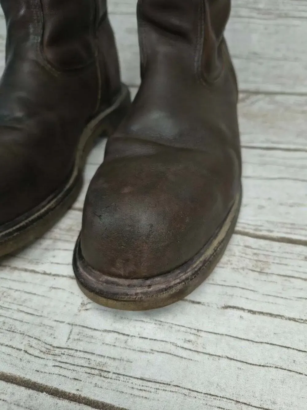 Red Wing Pecos Brown Leather Pull-On Tall Boots Cowboy Western Boots Men Size 8